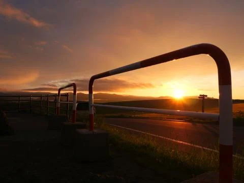 Sunset sunlight landscape nature view Stock Photos