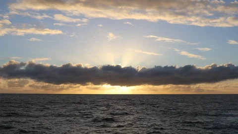 Sunset &amp; sunrays at sea Stock Footage 105075234