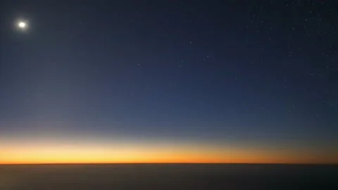 Sunset to Sunrise above the clouds (PART1) Stock Footage 204730727