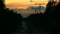 The sunset (sunrise) above the highway time lapse HD Footage