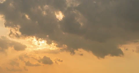 Sunset Sunrise Beautiful Sun Down Among Clouds Orange Sky Summer Day 스톡 동영상 196063731