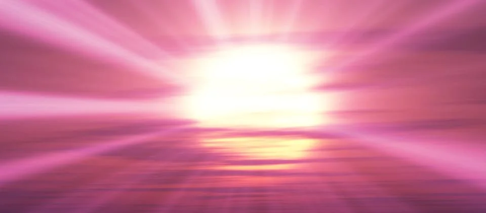 Sunset, sunrise with clouds, light rays , 3d illustration Stock Illustration