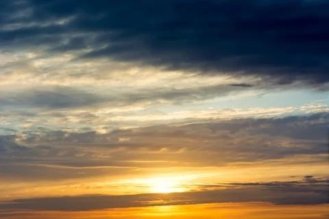 Sunset / sunrise with clouds. Stock Photos