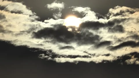 Sunset, Sunrise, Cloudy View in Mountains, Dramatic Clouds Landscape, Timelapse Stock-Footage 346682683