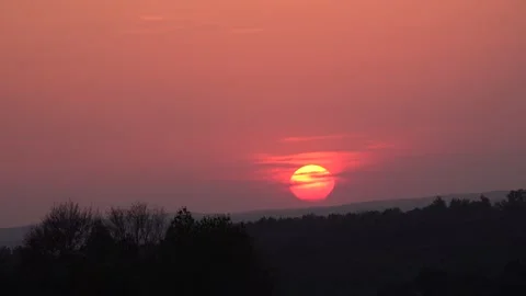 Sunset, Sunrise, Cloudy View in Mountains, Dramatic Clouds Landscape, Timelapse Stock-Footage 346683599