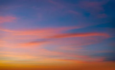 Sunset sunrise dramatic sky orange clouds Stock Photos