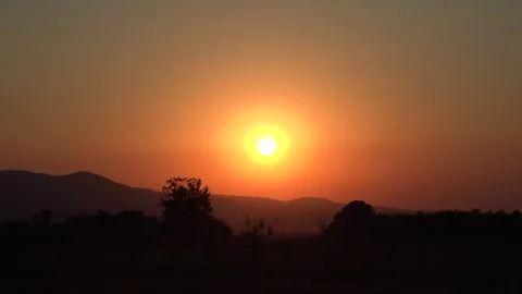 Sunset, Sunrise in Mountains, Sun Rays in Alpine View, Dramatic Landscape Stock Footage 320168996