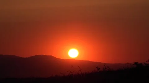 Sunset, Sunrise in Mountains, Sun Rays Clouds, Dramatic Alpine View, Camping Stock Footage 341387521