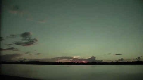 Sunset, sunrise over the river Stock Footage 1184141