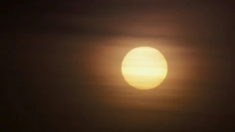 Sunset sunrise sun in misty clouds Stock-Footage 170025968