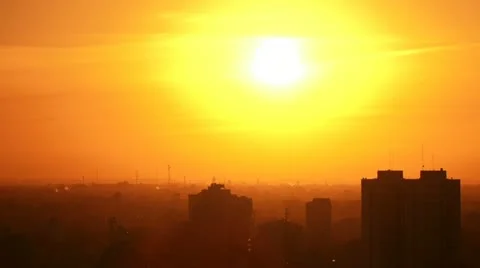 Sunset / Sunrise Time-Lapse over the city Stock Footage 20505469