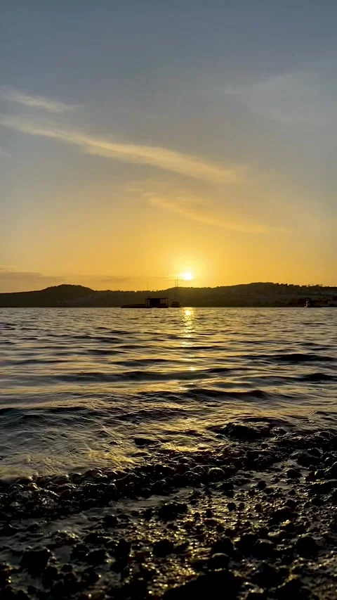 Sunset sunrise view nsunset view landscape A seaside sunset is a beautifu Video stock 280801656