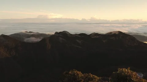 Sunset, sunrise views of a range of mountains in the background in Panama, Baru Stock Footage 255224653
