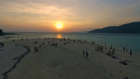 Sunset at sunset beach, koh Lipe, Satun, Thailand Stock Footage 106799631