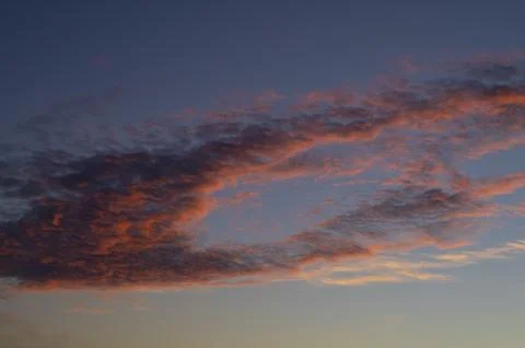 Sunset, sunset, dramatic clouds, Cot Valley Beach, Porth Nanven, coast, St Just Stock Photos