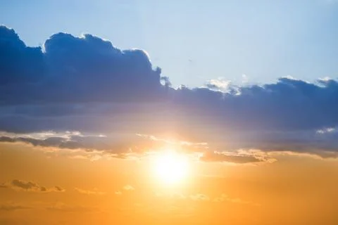 Sunset on sunset orange sky Stock Photos
