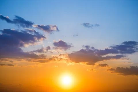 Sunset on sunset orange sky Stock Photos