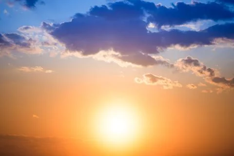 Sunset on sunset orange sky Stock Photos