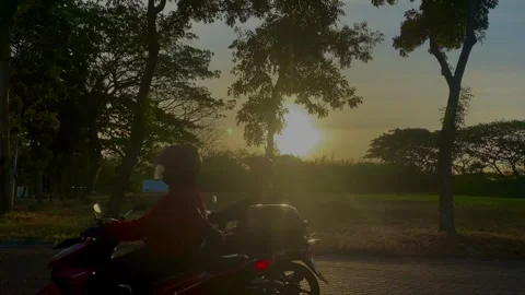 Sunset in Surabaya Street Stock Footage 247008772