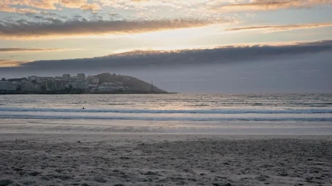 Sunset Surf: The Calm of Evening Waves Stock Footage 260230372