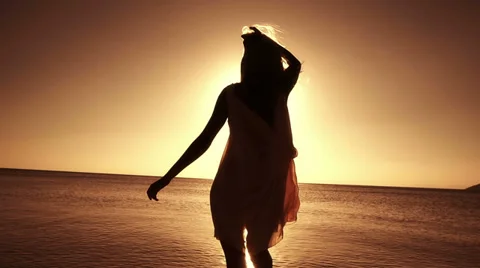 Sunset In The Surf Video stock 33803371