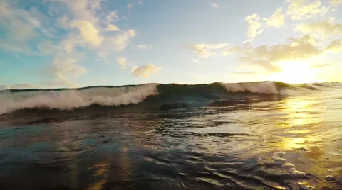 Sunset Surf Stock Footage 52716256