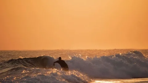 Sunset Surf Jump Slowmotion Stock Footage 103182938
