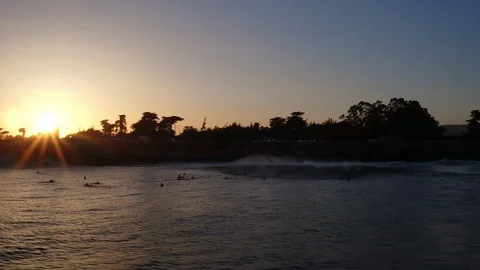 Sunset surf session Stock Footage 85918997