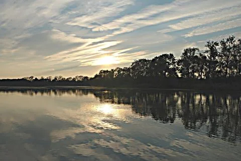 Sunset on the surface Stock Photos