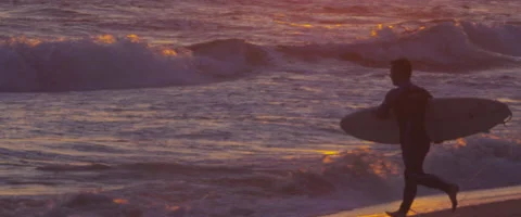 Sunset Surfer Stock Footage 45300015