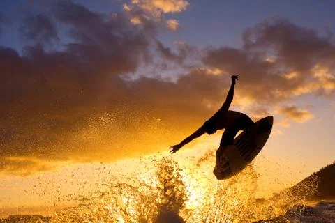 Sunset surfer Stock Photos