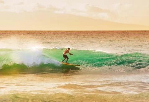 Sunset surfer Foto stock