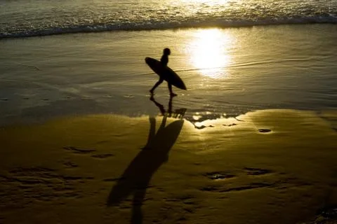 Sunset surfer Stock Photos
