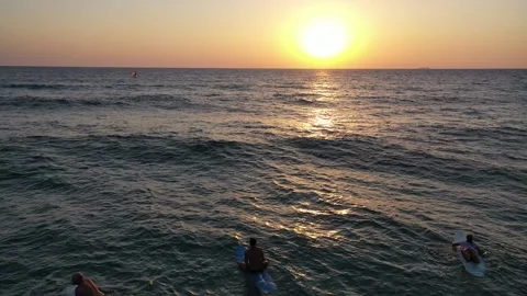 Sunset surfers Stock Footage 164976152