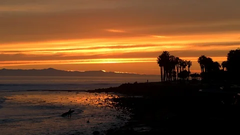 Sunset at Surfers Point Ventura Видео 101309704