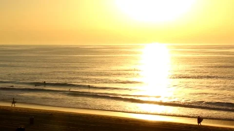 Sunset Surfing Stock Footage 83438887