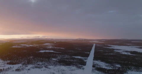 Sunset in Swedish Lapland Stock Footage 220026524
