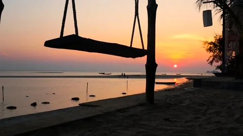 Sunset with swing Stock Footage 61319527