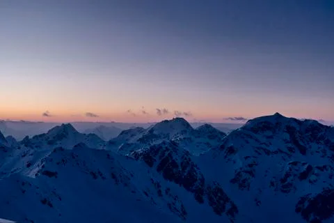 Sunset in the Swiss Alps Stock Photos