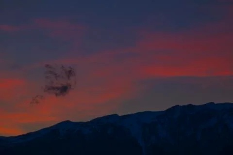 Sunset at the swiss alps Stock Photos