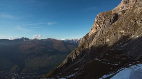 Sunset in the Swiss Alps. Timelapse Stock Footage 55299134