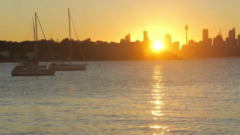 Sunset - Sydney Australia 4k Stock Footage 147222569