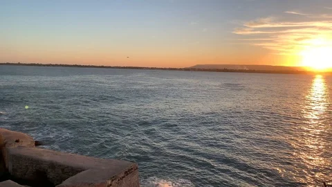Sunset in Syracuse from Maniace Castle Stock Footage 102959469