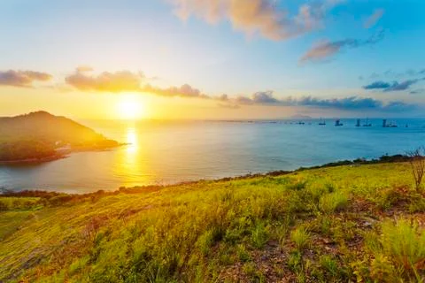 Sunset in Tai O, Hong Kong Stock Photos