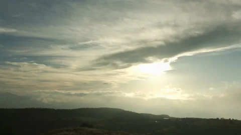 Sunset of Takabocchikogen wide angle Stock Footage 68445249