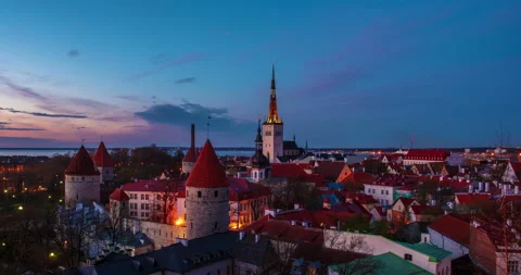 Sunset in Tallinn Stock Footage 109650431
