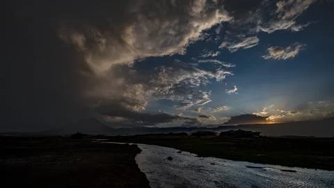 Sunset in Tanzania Foto stock