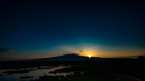 Sunset in Tanzania Stock Photos