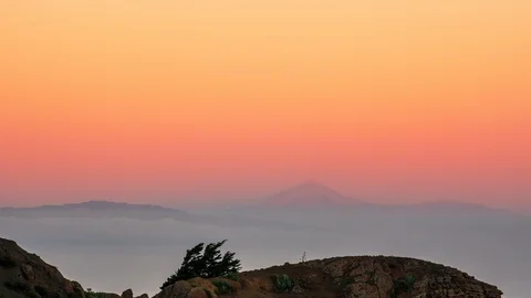 Sunset on the Teide, red in the sky Stock Footage 125937692