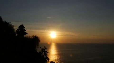 Sunset Temple 4k Stock Footage 44383861